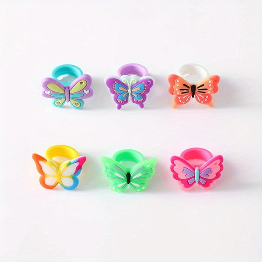 10pcs Colorful Butterfly Ring Party Decorations Souvenirs Party Favors