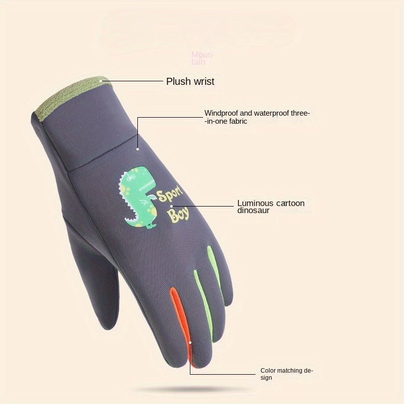 Cartoon Luminous Winter Gloves for Kids