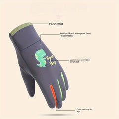 Cartoon Luminous Winter Gloves for Kids