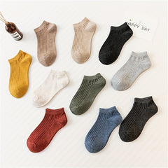 5 Pairs Casual Ankle Socks Unisex Breathable Low Cut Spring Summer Assorted