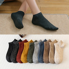 5 Pairs Casual Ankle Socks Unisex Breathable Low Cut Spring Summer Assorted