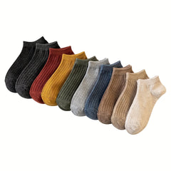 5 Pairs Casual Ankle Socks Unisex Breathable Low Cut Spring Summer Assorted