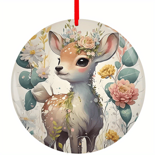 Little Deer Christmas Tree Blessing DIY Acrylic Pendant