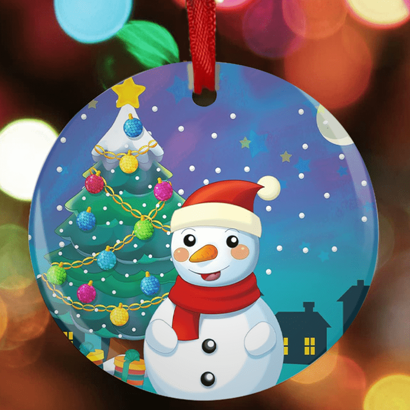 Snowman Series Christmas Tree Blessing DIY Acrylic Pendant