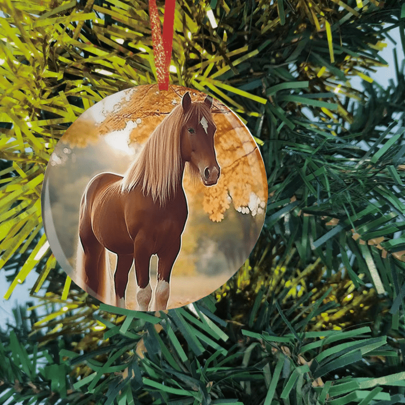 Pony Christmas Tree Blessing Holiday Pendant DIY Acrylic Pendant