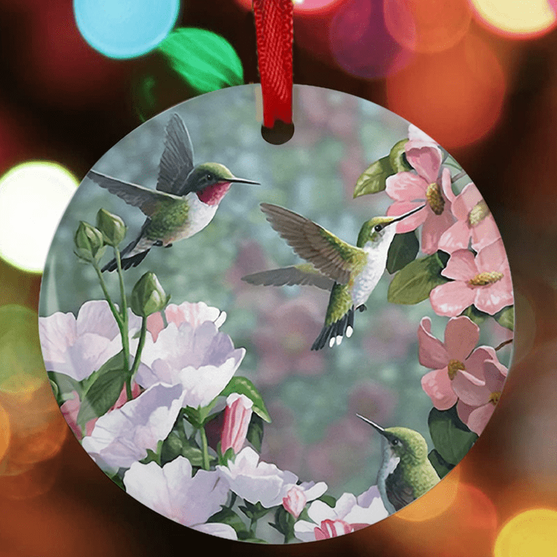 Bird Series Christmas Tree Blessing Acrylic Pendant DIY Holiday Pendant