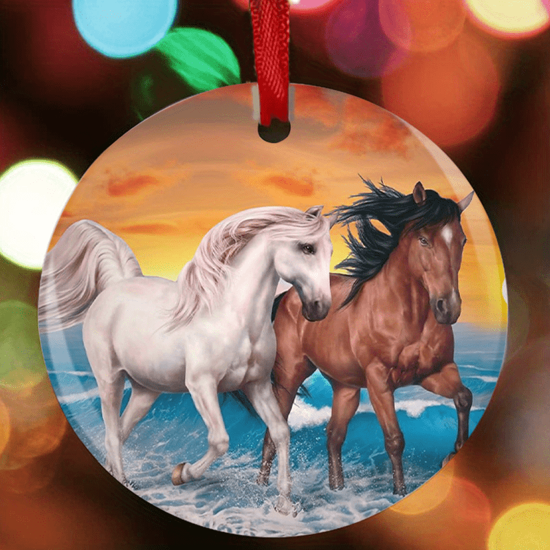 Horse Series Christmas Tree Blessing DIY Acrylic Pendant