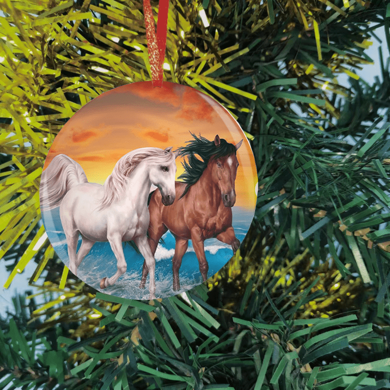 Horse Series Christmas Tree Blessing DIY Acrylic Pendant