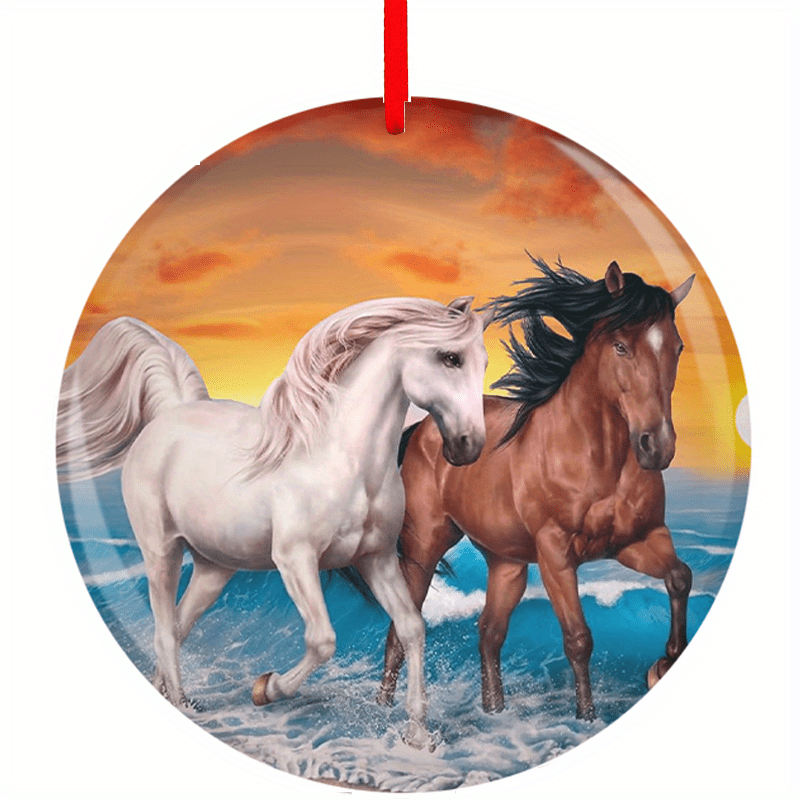 Horse Series Christmas Tree Blessing DIY Acrylic Pendant