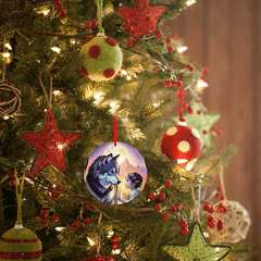 Wolf & Girl Christmas Tree Blessing DIY Acrylic Pendant