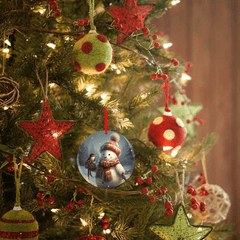 Snowman Christmas Tree Blessing DIY Acrylic Pendant Holiday Pendant