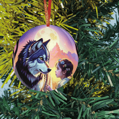 Wolf & Girl Christmas Tree Blessing DIY Acrylic Pendant