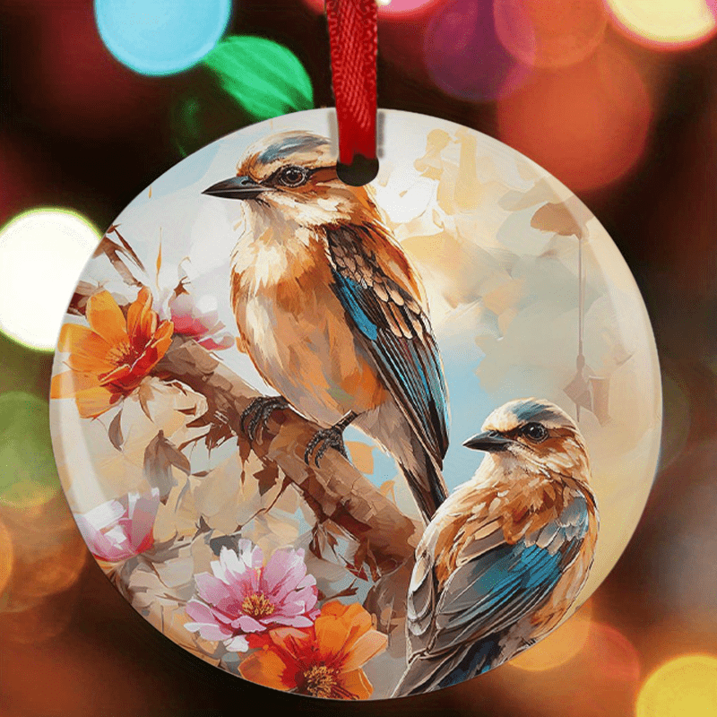 Bird Series Christmas Tree Blessing Pendant DIY Acrylic Holiday Pendant