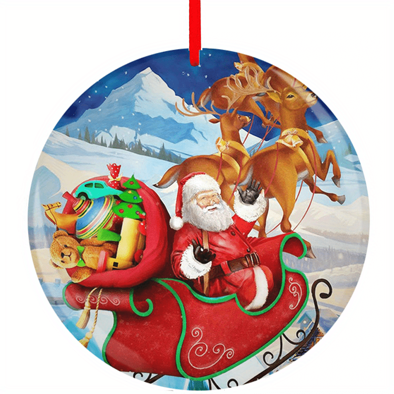 Santa Claus Christmas Tree Blessing Acrylic Pendant DIY