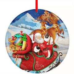 Santa Claus Christmas Tree Blessing Acrylic Pendant DIY