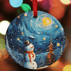 Snowman Christmas Tree Pendant Holiday Blessing DIY Acrylic
