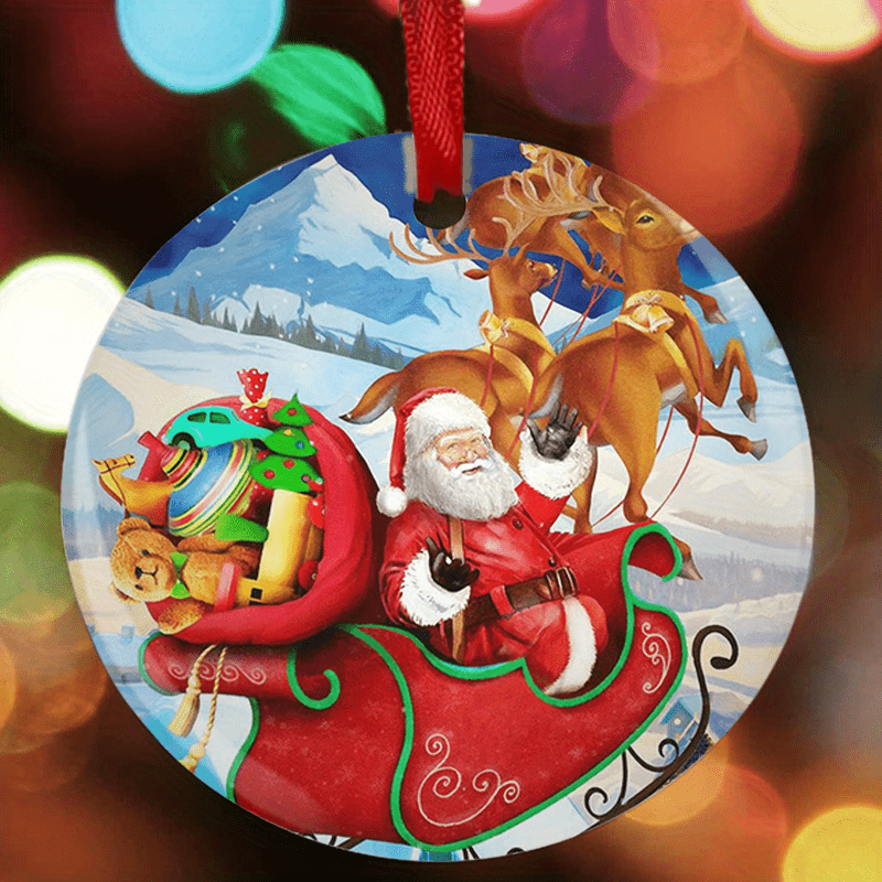 Santa Claus Christmas Tree Blessing Acrylic Pendant DIY