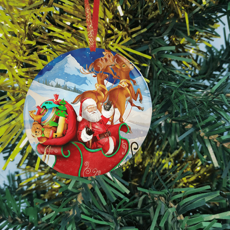 Santa Claus Christmas Tree Blessing Acrylic Pendant DIY