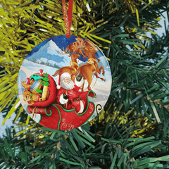 Santa Claus Christmas Tree Blessing Acrylic Pendant DIY