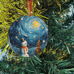 Snowman Christmas Tree Pendant Holiday Blessing DIY Acrylic