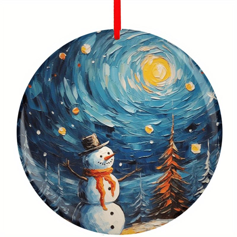 Snowman Christmas Tree Pendant Holiday Blessing DIY Acrylic