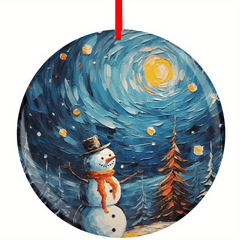Snowman Christmas Tree Pendant Holiday Blessing DIY Acrylic