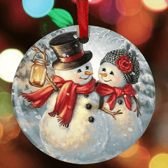 Snowman Christmas Tree Blessing Acrylic Pendant DIY Holiday Decor