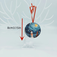 Snowman Christmas Tree Pendant Holiday Blessing DIY Acrylic