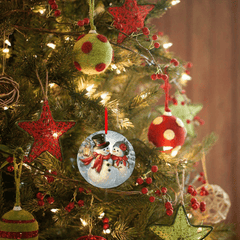 Snowman Christmas Tree Blessing Acrylic Pendant DIY Holiday Decor