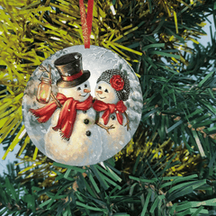 Snowman Christmas Tree Blessing Acrylic Pendant DIY Holiday Decor