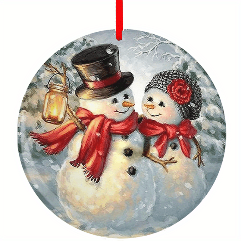 Snowman Christmas Tree Blessing Acrylic Pendant DIY Holiday Decor
