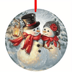Snowman Christmas Tree Blessing Acrylic Pendant DIY Holiday Decor