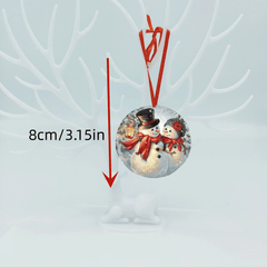 Snowman Christmas Tree Blessing Acrylic Pendant DIY Holiday Decor