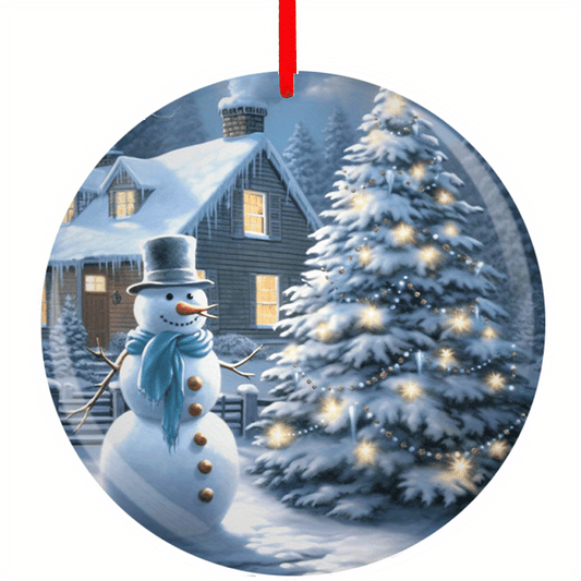 Snowman Christmas Tree Blessing DIY Acrylic Pendant Holiday Pendant