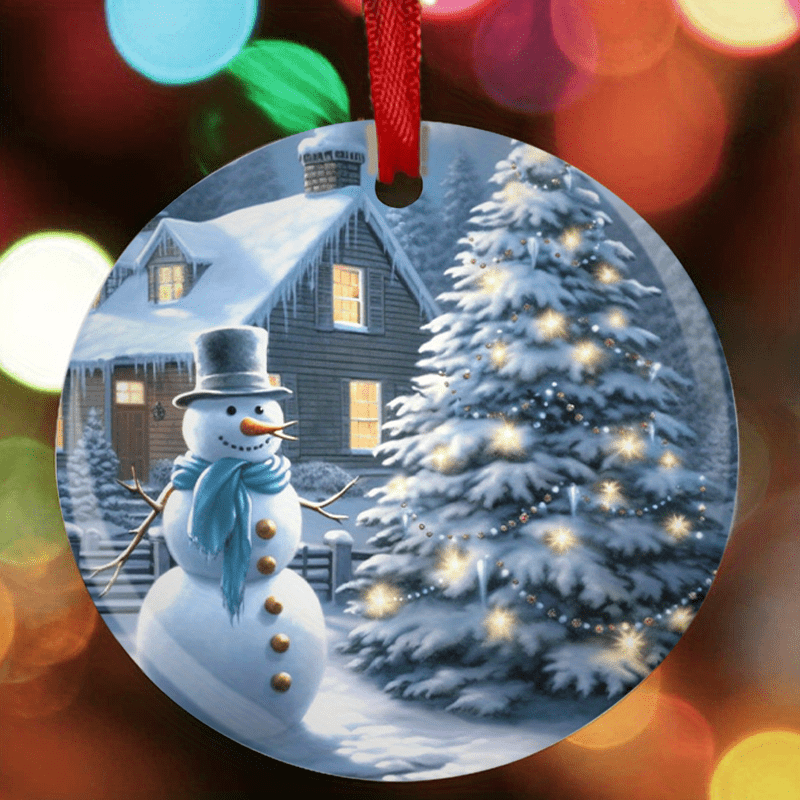Snowman Christmas Tree Blessing DIY Acrylic Pendant Holiday Pendant
