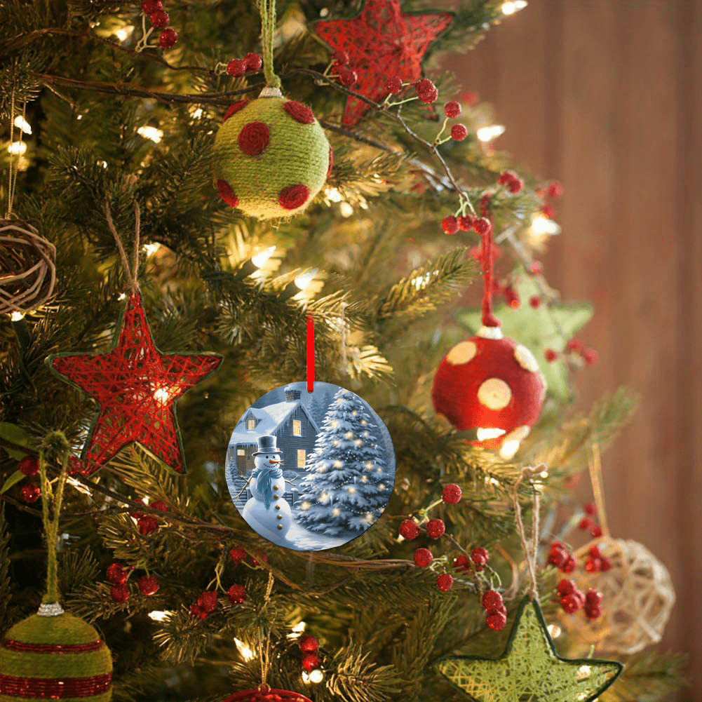 Snowman Christmas Tree Blessing DIY Acrylic Pendant Holiday Pendant