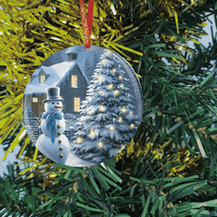 Snowman Christmas Tree Blessing DIY Acrylic Pendant Holiday Pendant