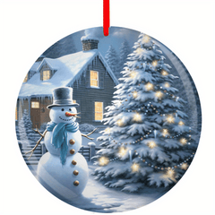 Snowman Christmas Tree Blessing DIY Acrylic Pendant Holiday Pendant