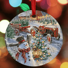 Snowman Christmas Tree Blessing DIY Acrylic Pendant