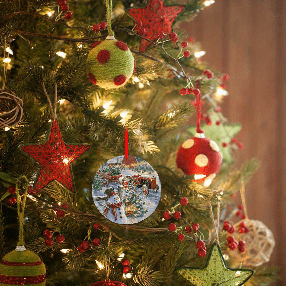 Snowman Christmas Tree Blessing DIY Acrylic Pendant