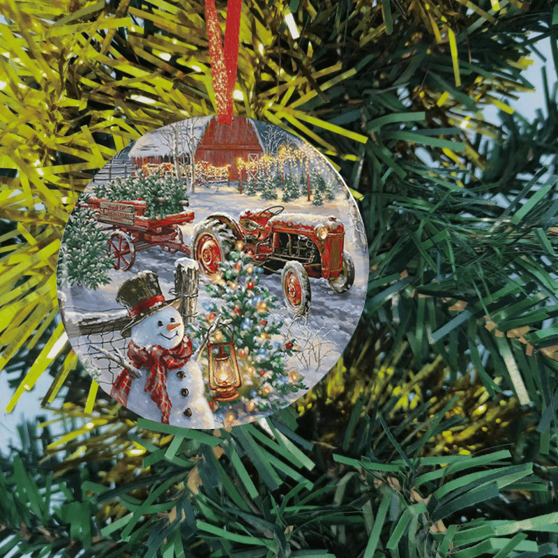 Snowman Christmas Tree Blessing DIY Acrylic Pendant