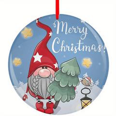 Santa Claus Christmas Tree Blessing Acrylic Pendant DIY Holiday Decor