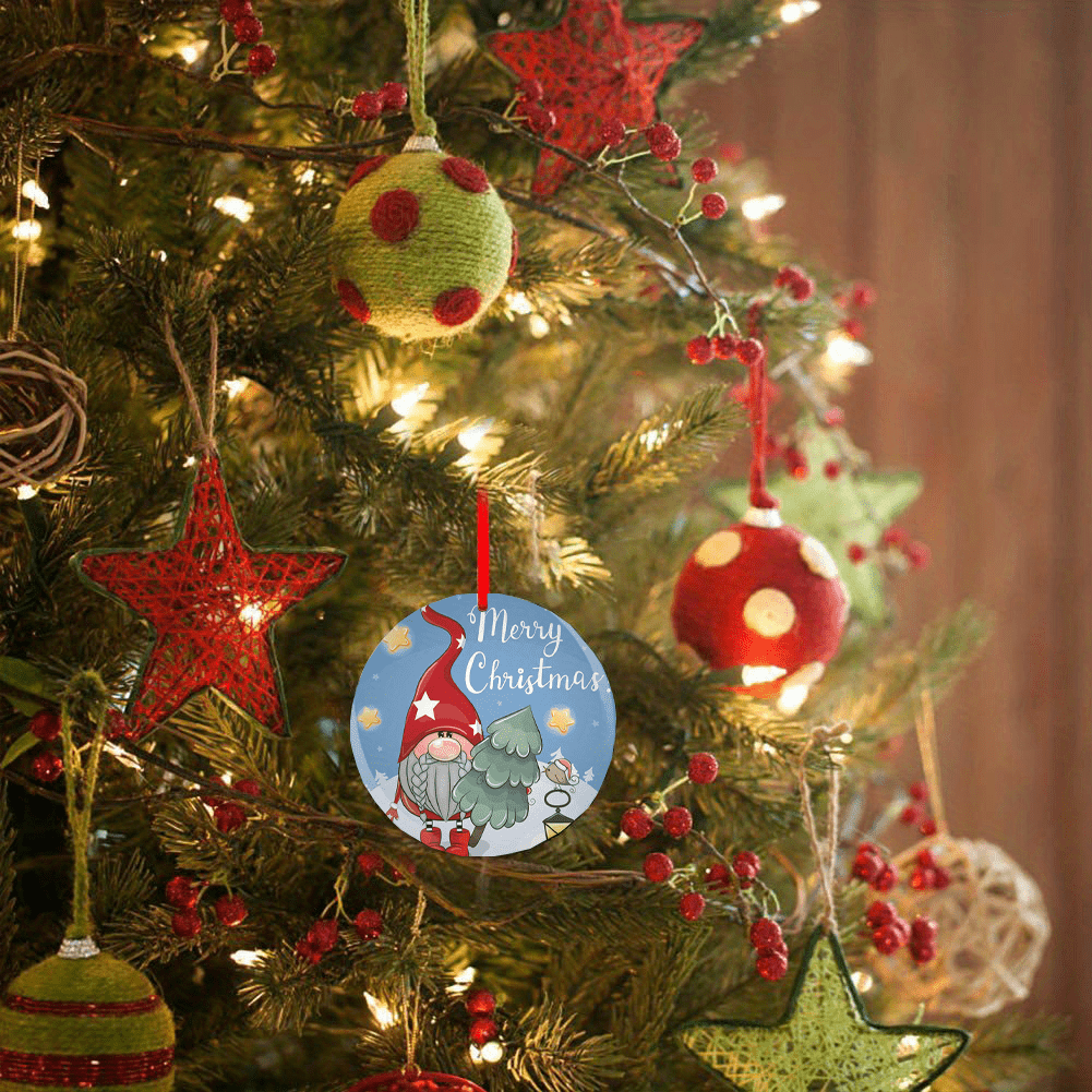 Santa Claus Christmas Tree Blessing Acrylic Pendant DIY Holiday Decor