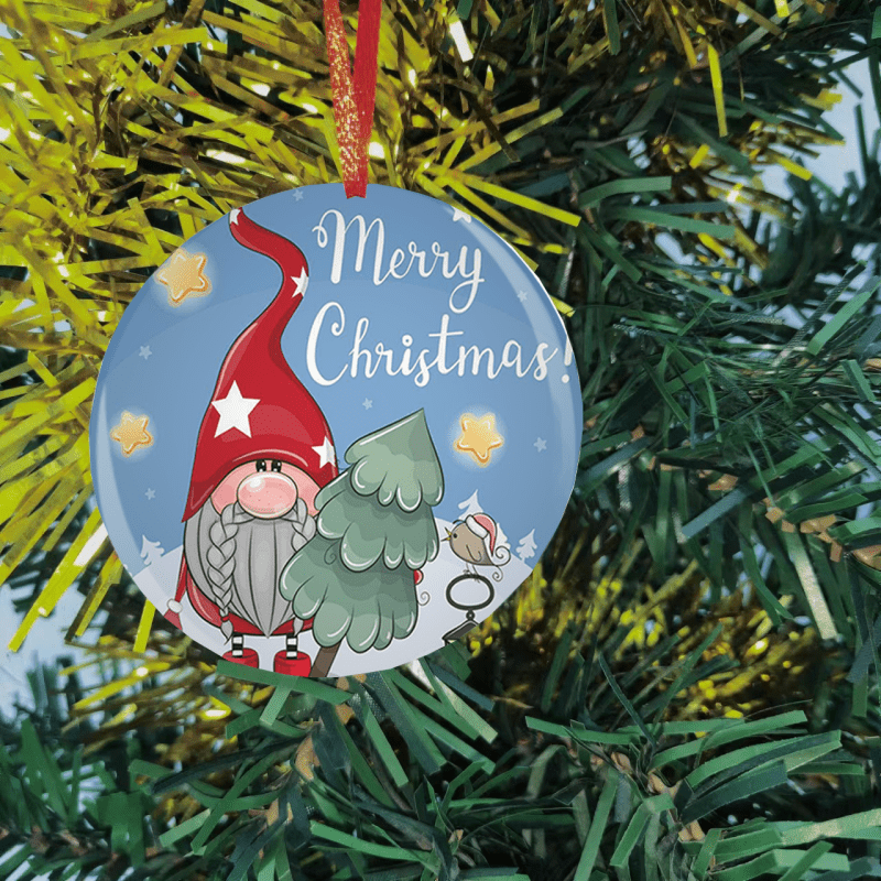 Santa Claus Christmas Tree Blessing Acrylic Pendant DIY Holiday Decor