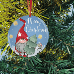 Santa Claus Christmas Tree Blessing Acrylic Pendant DIY Holiday Decor
