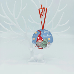 Santa Claus Christmas Tree Blessing Acrylic Pendant DIY Holiday Decor