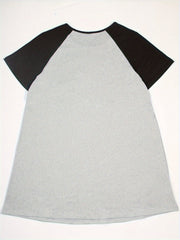Slogan Graphic Sleep Dress Short Sleeve Round Neck