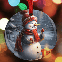 Snowman Christmas Tree Blessing Acrylic Pendant Holiday Decor
