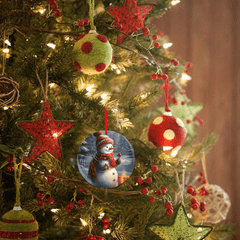 Snowman Christmas Tree Blessing Acrylic Pendant Holiday Decor