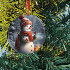 Snowman Christmas Tree Blessing Acrylic Pendant Holiday Decor
